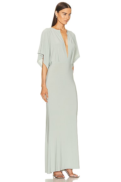 Shop Norma Kamali Obie Gown In Dried Sage