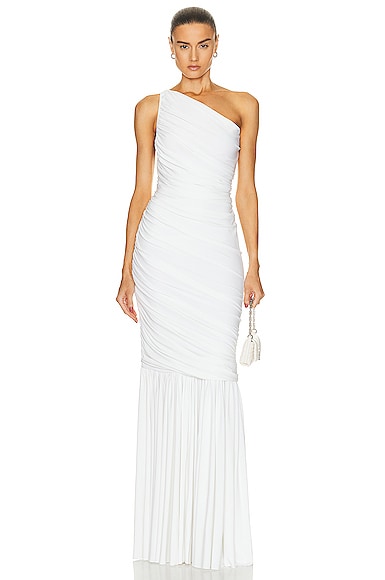 Norma Kamali Diana Fishtail Gown in Snow White