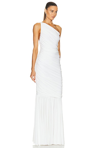 Shop Norma Kamali Diana Fishtail Gown In Snow White
