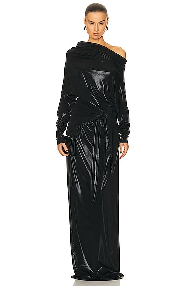 Norma Kamali Four Sleeve All In One Gown in Black