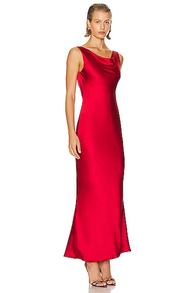 Shop Norma Kamali Maria Gown In Tiger Red