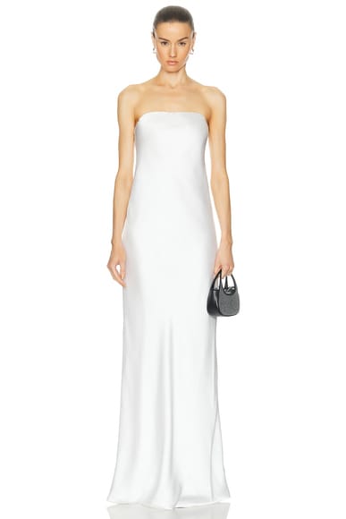 Bias Strapless Gown in White