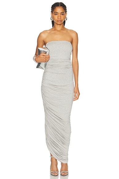 Norma Kamali Strapless Diana Gown in Light Grey