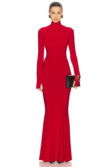 Long Sleeve Turtle Fishtail Gown