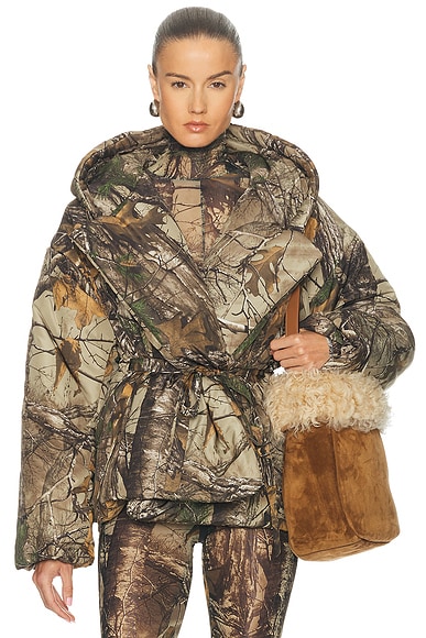 Norma Kamali Hooded Sleeping Bag Jacket in Trees