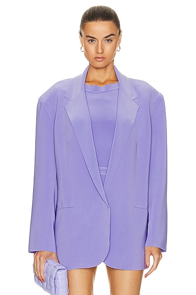 Norma Kamali Oversized Single Breasted Jacket In Purple