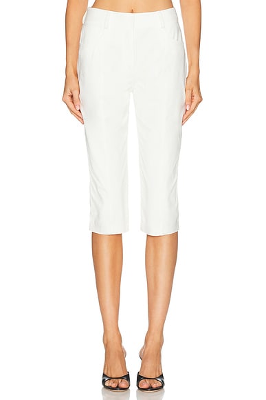 Norma Kamali Pedal Pusher Capri Pant in Snow White