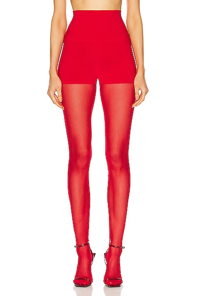 Women's Leather Pants, Silvia Red High Waisted Pants