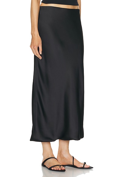 Shop Norma Kamali Bias Obie Skirt In Black