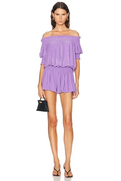 Short Sleeve Peasant Puff Romper