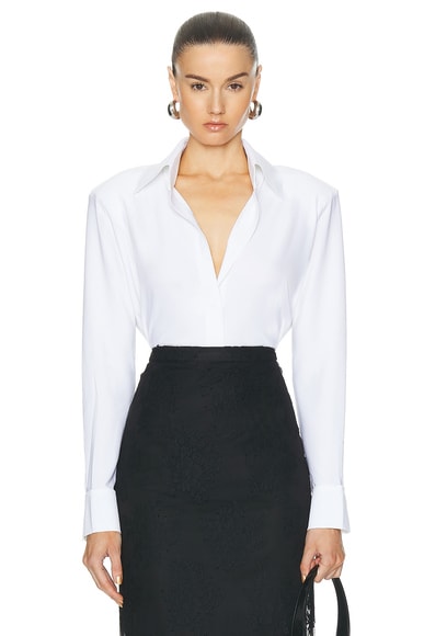 Shoulder Pad Shirt in White