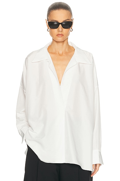 Norma Kamali Super Oversized Closed Top in Snow White