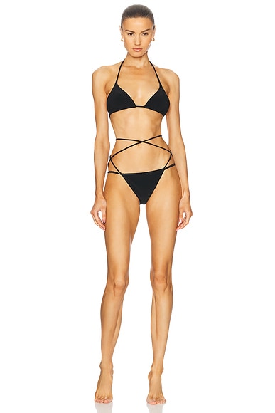 Toteme Twist Strap One Shoulder Swimsuit in Faded Olive | FWRD