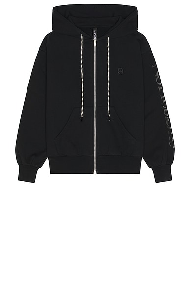 WAO The Zip Hoodie in Washed Black | FWRD