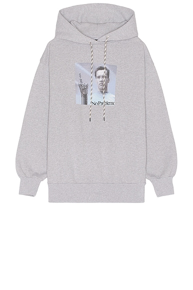 No Problemo I'll Be Back Hoodie in Grey Marl