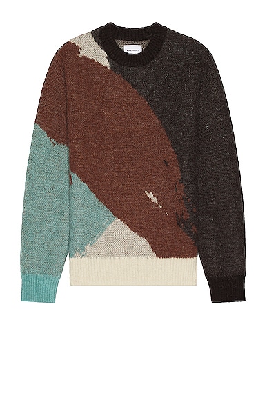 Norse Projects Arild Alpaca Mohair Jacquard Sweater in Espresso