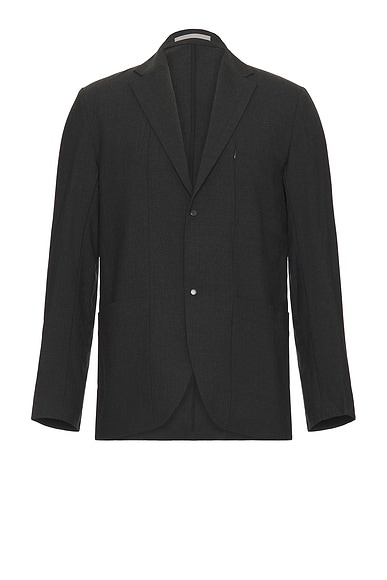 Norse Projects Emil Cordura Tech Wool Blazer in Charcoal Melange