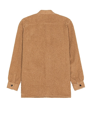 Shop Norse Projects Silas Textured Cotton Wool Overshirt In Camel