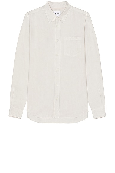 Norse Projects Osvald Cotton Tencel Shirt in Marble White