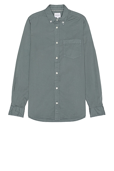 Norse Projects Anton Light Twill Shirt in Light Stone Blue