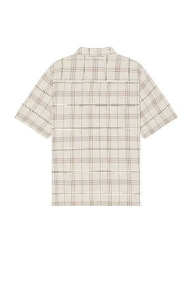 Shop Norse Projects Ivan Relaxed Textured Check Short Sleeve Shirt In Oatmeal