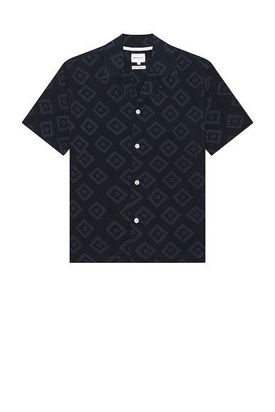 Norse Projects Mads Batik Shirt in Dark Navy