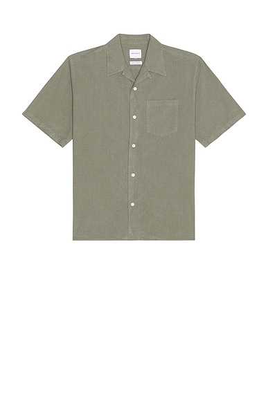 Norse Projects Carsten Cotton Tencel Shirt in Mid Khaki