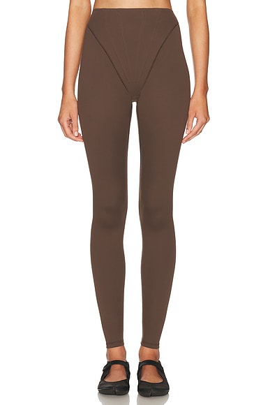 NikeSKIMS Matte Corset Tight in Dark Sepia