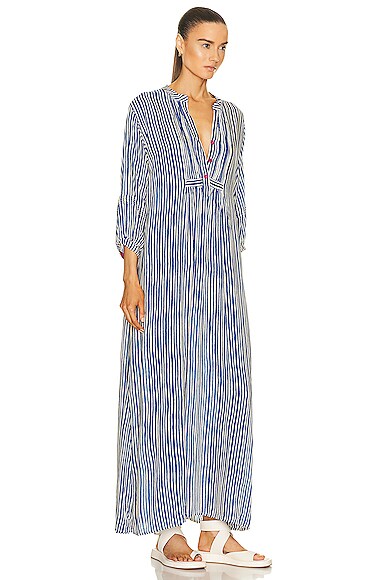 Natalie Martin Sammie Maxi Dress In Painted Stripe Deep Blue | ModeSens