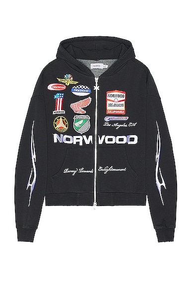 Norwood Racing Franchise Zip Hoodie in Black