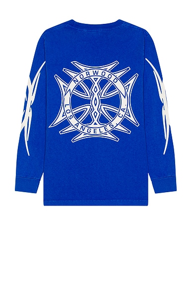 Shop Norwood God Willing Long Sleeve Tee In Royal Blue