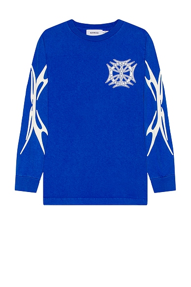 Shop Norwood God Willing Long Sleeve Tee In Royal Blue