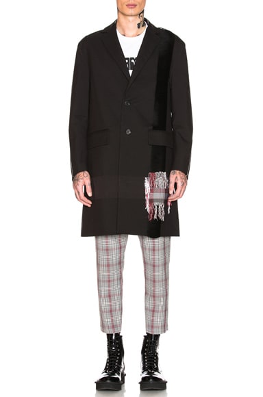 OAMC Saxa Coat in Black Fil Coupe Jacquard | FWRD