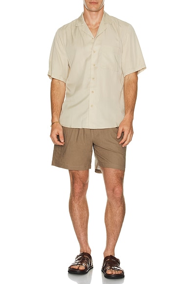 Taupe Linen Shorts
