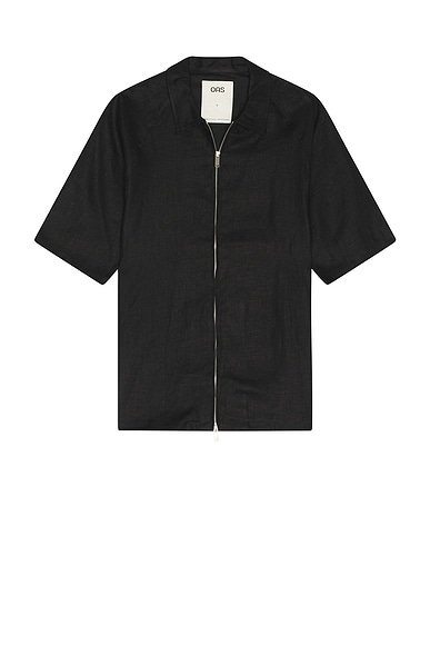 OAS Nero Zack Linen Shirt in Black | FWRD