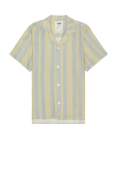 OAS Mist Strata Cuban Linen Shirt in Multi
