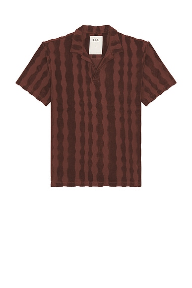 OAS Totem Polo Terry Shirt in Brown