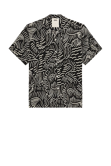OAS Tar Lorenzo Viscose Shirt in Black