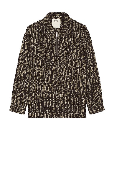 OAS Smoke Polo Shirt in Dark Brown