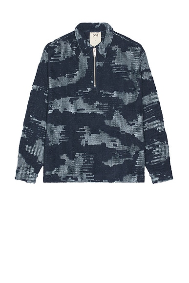 OAS Smoke Polo Shirt in Dark Blue