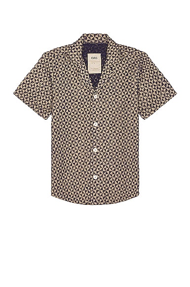 OAS Puzzle Cuba Terry Shirt in Blue