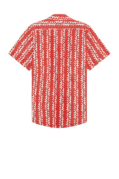 Shop Oas Scribble Cuba Net Shirt In Red