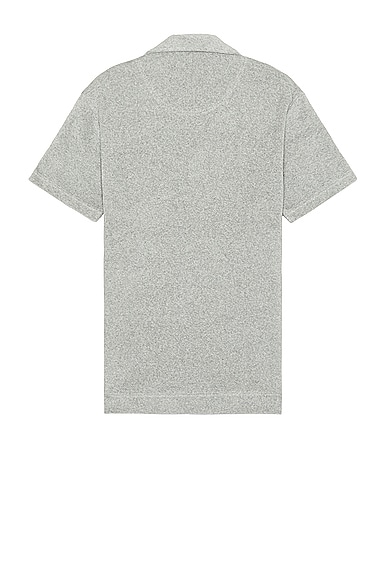 Shop Oas Polo Terry Shirt In Grey Melange