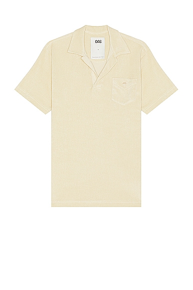 Shop Oas Polo Terry Shirt In Beige