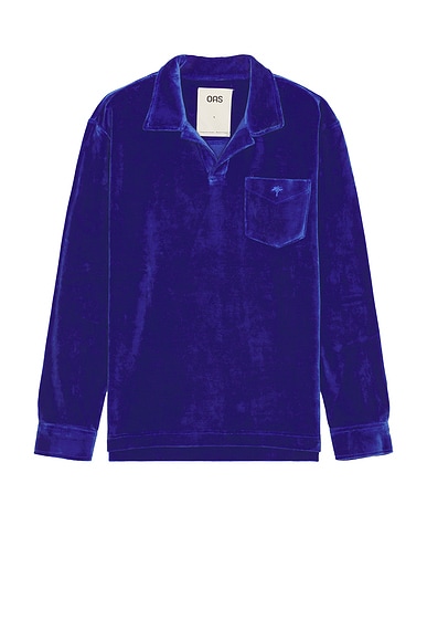 Velour Long Sleeve Polo
