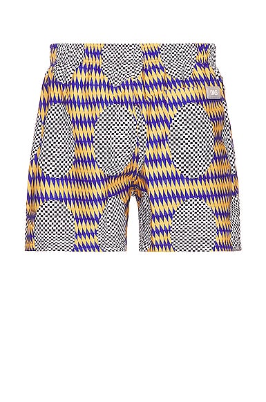 Shop Oas Chester Finesse Swim Shorts In Blue