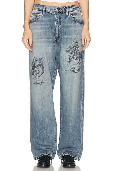 Acne Studios 1981 Wide Leg in Blue & Multi | FWRD