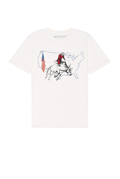 ONE OF THESE DAYS Bullrider Usa Tee in Bone
