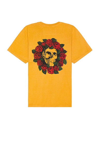 ONE OF THESE DAYS Wreath Of Roses Tee in Mustard