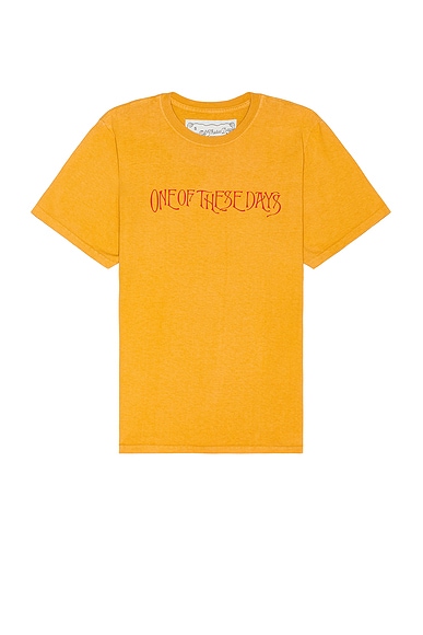 Shop One Of These Days Wreath Of Roses Tee In Mustard